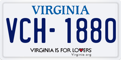 VA license plate VCH1880