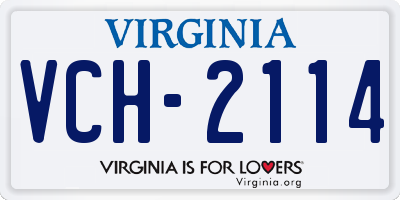 VA license plate VCH2114