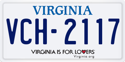VA license plate VCH2117