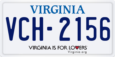 VA license plate VCH2156