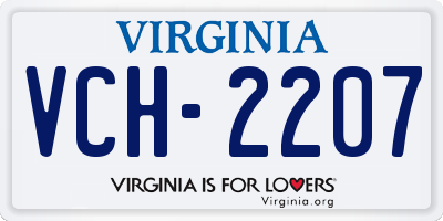 VA license plate VCH2207