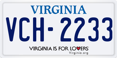 VA license plate VCH2233