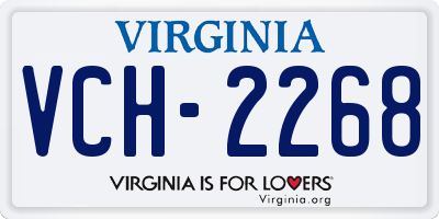 VA license plate VCH2268