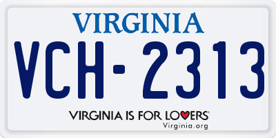VA license plate VCH2313