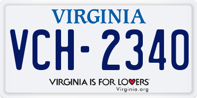 VA license plate VCH2340