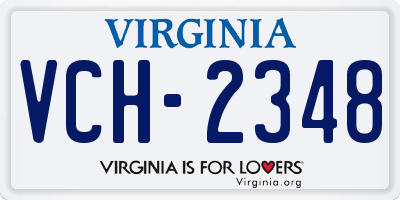 VA license plate VCH2348