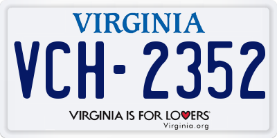 VA license plate VCH2352