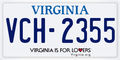 VA license plate VCH2355