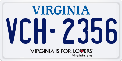 VA license plate VCH2356