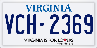 VA license plate VCH2369