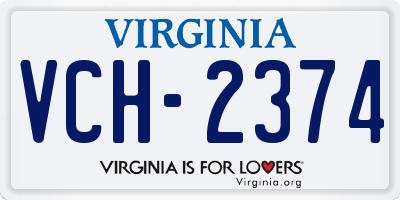 VA license plate VCH2374
