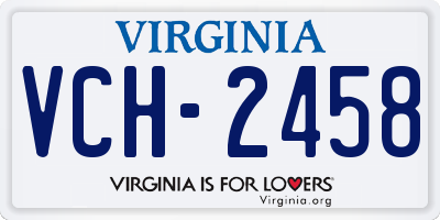 VA license plate VCH2458