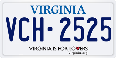 VA license plate VCH2525