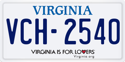 VA license plate VCH2540