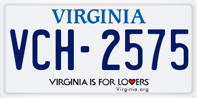 VA license plate VCH2575