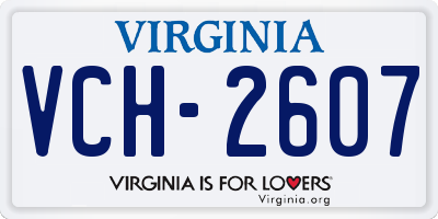 VA license plate VCH2607