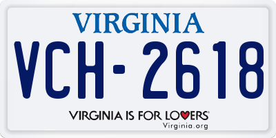 VA license plate VCH2618
