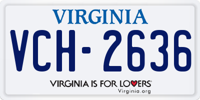 VA license plate VCH2636