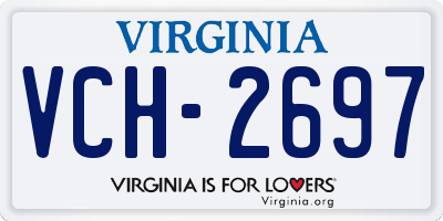 VA license plate VCH2697