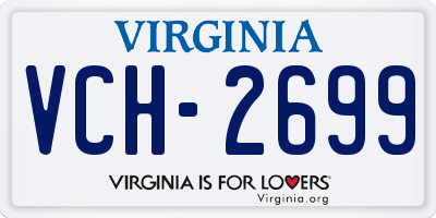 VA license plate VCH2699