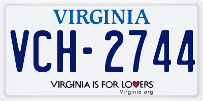 VA license plate VCH2744