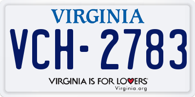 VA license plate VCH2783