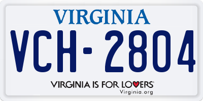 VA license plate VCH2804