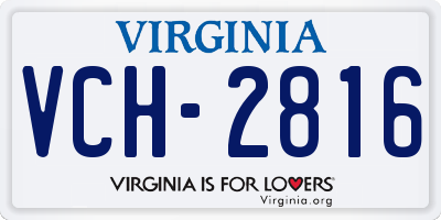 VA license plate VCH2816