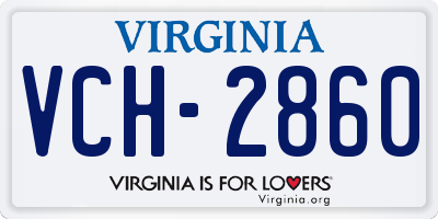VA license plate VCH2860