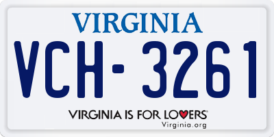 VA license plate VCH3261