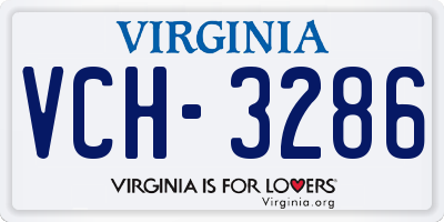 VA license plate VCH3286