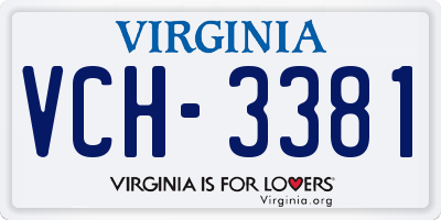VA license plate VCH3381