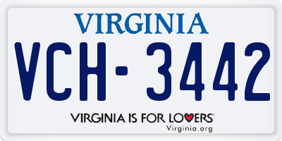 VA license plate VCH3442
