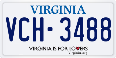 VA license plate VCH3488