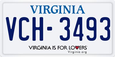 VA license plate VCH3493