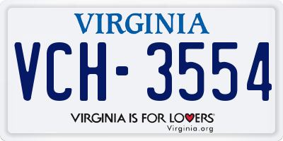 VA license plate VCH3554
