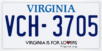 VA license plate VCH3705