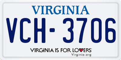 VA license plate VCH3706
