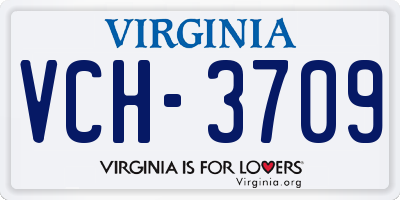 VA license plate VCH3709