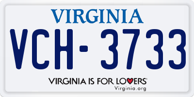 VA license plate VCH3733