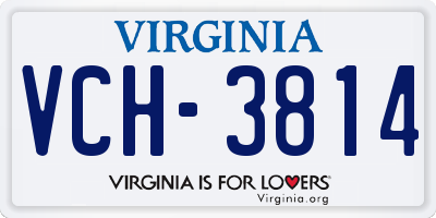 VA license plate VCH3814