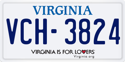 VA license plate VCH3824