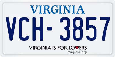 VA license plate VCH3857