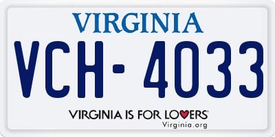 VA license plate VCH4033