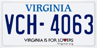 VA license plate VCH4063