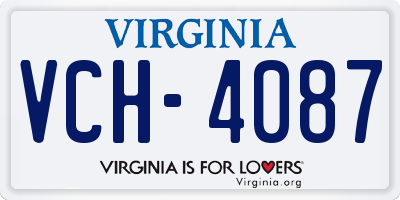 VA license plate VCH4087