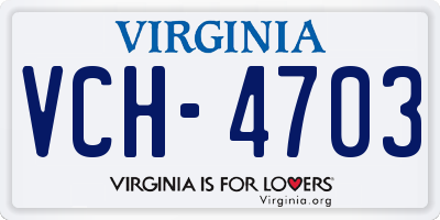 VA license plate VCH4703