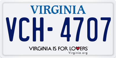 VA license plate VCH4707