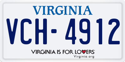 VA license plate VCH4912
