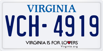 VA license plate VCH4919